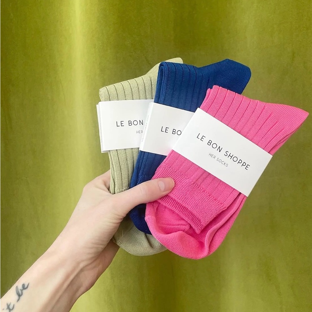 Le Bon Shoppe Men's Ribbed Socks Pack - Pink, Blue, Olive